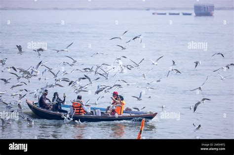 Varanasi, Uttar Pradesh, India - Nov 20 2022: Boating in Varanasi ...