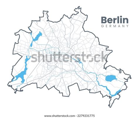 Detailed Map Berlin Capital Germany Urban Stock Vector (Royalty Free ...