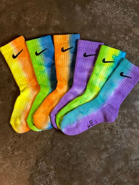 Custom Tie Dye Nike Socks Multi-Color Handmade Tie Dye | Etsy