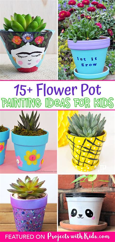 15+ Awesome Flower Pot Painting Ideas Kids can Make | Diy flower pots ...