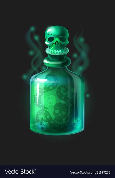 Magic poison potion cartoon game interface Vector Image