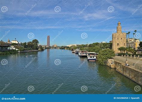 Torre Del Oro and the River at Daylight Stock Photo - Image of monument ...