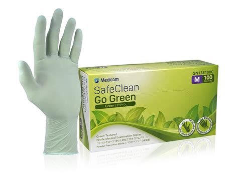 SafeClean Go Green Textured Nitrile Examination Gloves | Medicom Asia