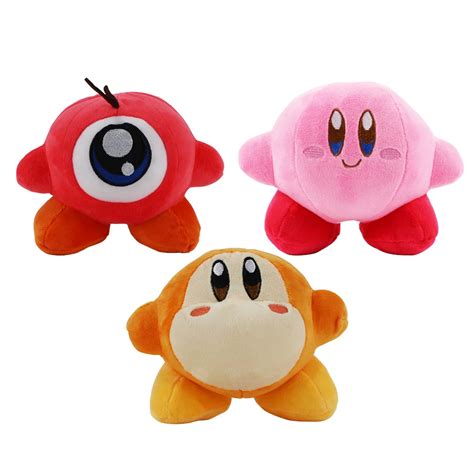 3Pcs/Lot Cute Cartoon Kirby Plush Toys Kawaii Pink Yellow Kirby Star ...