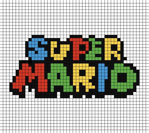 Super Mario Logo Pixel Art