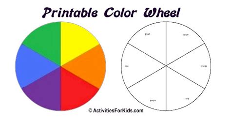 Color Wheel Primary Colors Activity Sheets