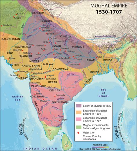 Mughal Empire Map, Mughal Empires