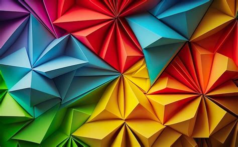 Premium AI Image | A colorful paper that is made by origami