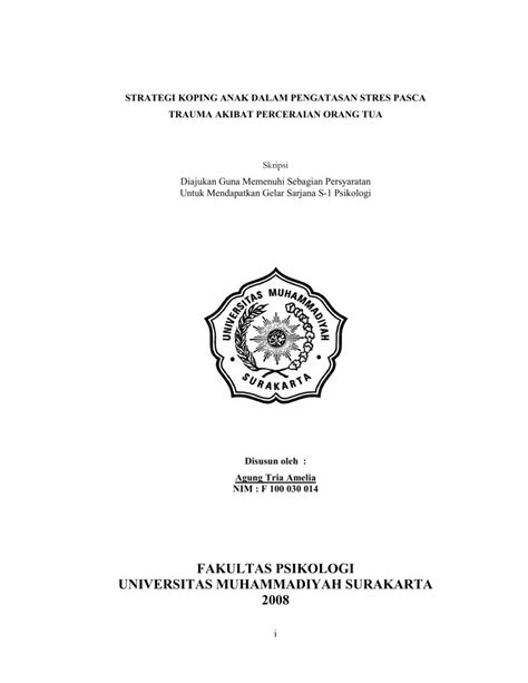 fakultas psikologi universitas muhammadiyah surakarta 2008