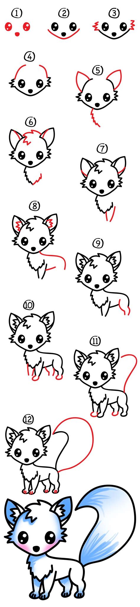 How to Draw a Cute Arctic Fox