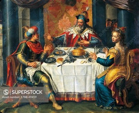 The banquet given by King Ahasuerus to Esther and Haman, 17th century ...