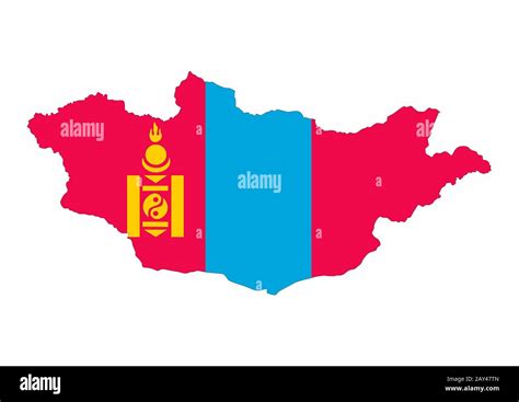 mongolia flag map Stock Photo - Alamy