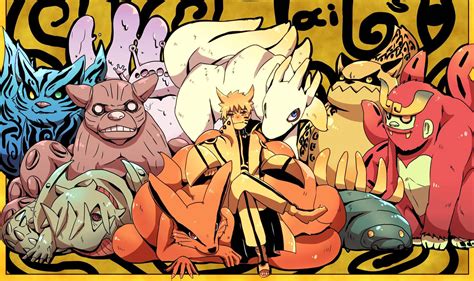 Download Naruto And The Tailed Beasts Poster Wallpaper | Wallpapers.com