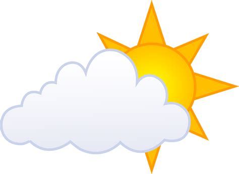 Golden Sun Behind Cloud - Free Clip Art