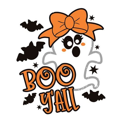 Halloween Svg, Boo Y'all Svg Ghost Svg, Girl Halloween Svg Cute ...