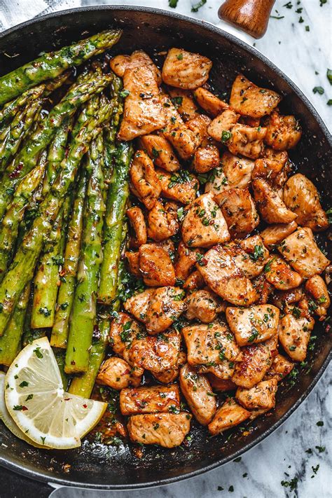 Garlic Butter Chicken Bites and Asparagus Recipe – Best Chicken Recipe ...