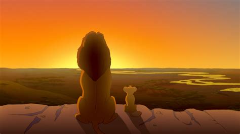 The Lion King, Mufasa, Simba, sunset HD Wallpaper