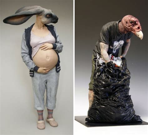 The human-animal hybrid creatures of Italian sculptor Alessandro Gallo ...