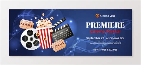 Free Vector | Realistic social media cover template for movie premiere ...