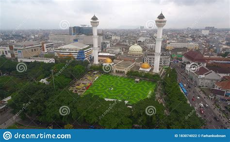 Aerial View of the Masjid Raya Bandung or Grand Mosque of Bandung in ...