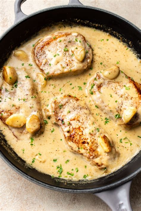 Creamy Garlic Pork Chops • Salt & Lavender