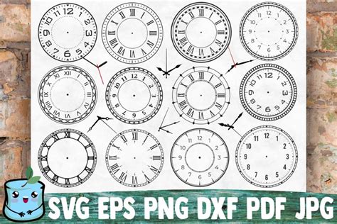 Vintage Clock Faces SVG Bundle