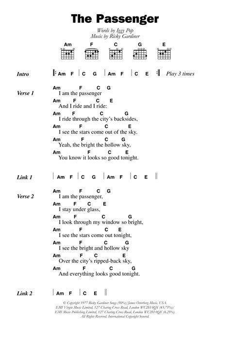 The Passenger by Iggy Pop - Guitar Chords/Lyrics - Guitar Instructor