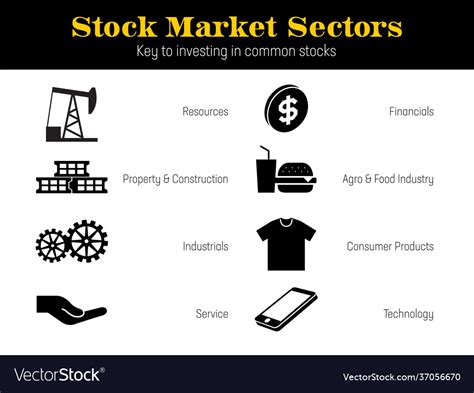 Market sectors icons Royalty Free Vector Image