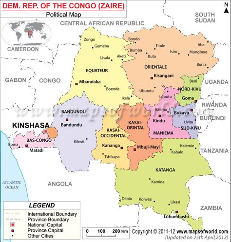 Political Map of Democratic Republic of the Congo