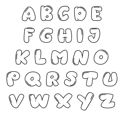 Bubble Letters Alphabet | Bubble letter fonts, Lettering alphabet ...