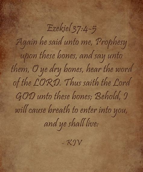 Ezekiel 37:4-5 KJV | Bible inspiration, Ezekiel bible, Kjv