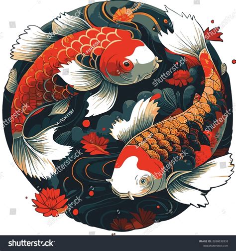 Koi Fish Water Splashjapanese Koi Carp Stock Vector (Royalty Free ...