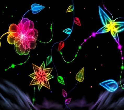 Neon Flowers Wallpapers on WallpaperDog