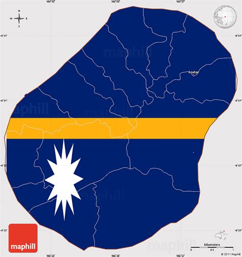 Flag Simple Map of Nauru