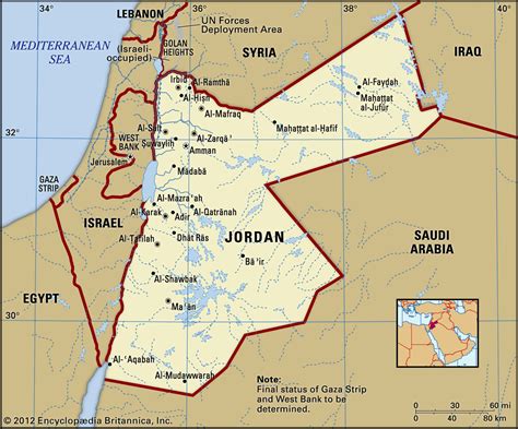 Map Of Jordan And Surrounding Area - Keely Melessa