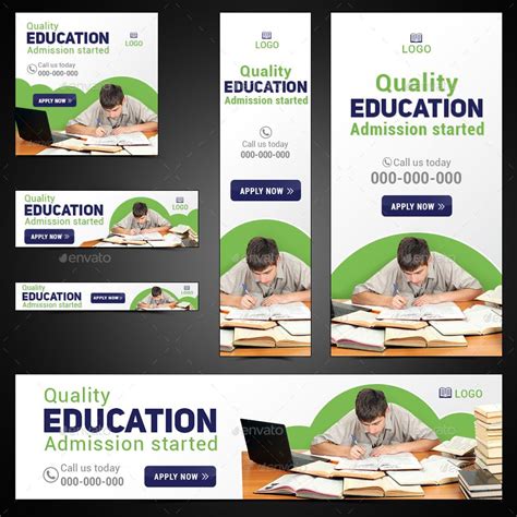 Education Banners Bundle - 6 Sets - 100 Banners | Education banner ...