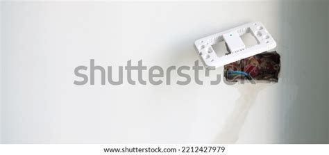 Electrical Wiring Installation Cables Socket Renovation Stock Photo ...