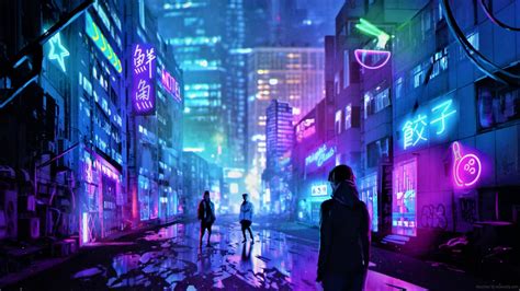 Cyberpunk Neon Street Live Wallpaper - MoeWalls