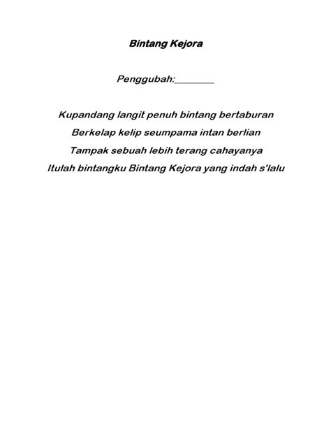 Lirik Bintang Kejora | PDF