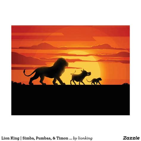 Lion King | Simba, Pumbaa, & Timon Silhouette Postcard Check out the ...