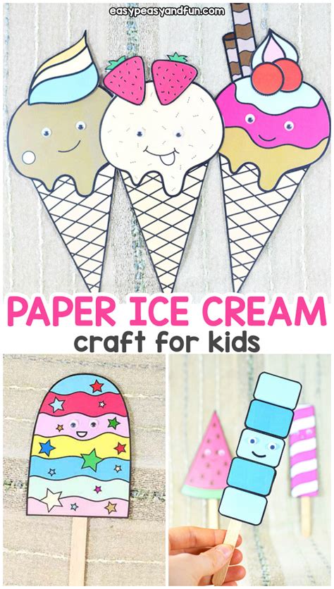 Paper Ice Cream Craft - Easy Peasy and Fun