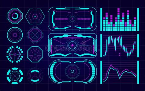 Set of Futuristic User Interface Elements. Stock Vector - Illustration ...