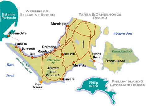 Road Maps and Region Map of Mornington Peninsula Region of Victoria ...