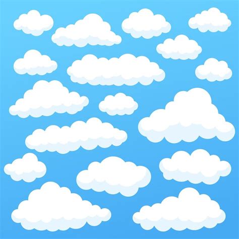 Blue Sky Cloud Vector Png Images White Cartoon Cloud In Blue Sky | The ...