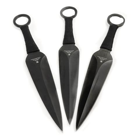 Triple Threat Kunai Ninja Tactical Throwing Knife Set 3 - 9" Throwers w ...