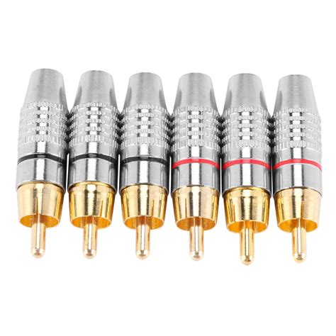 RCA Male Plug Adapter, Audio Phono Gold Plated Solder Connector,Hi End ...