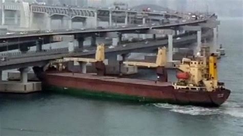 Drunk Russian captain crashes his cargo ship into a South Korean bridge ...