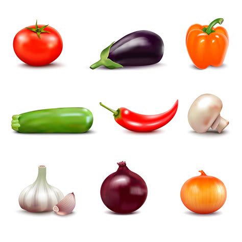 Set Of Fresh Vegetables Icons 471647 Vector Art at Vecteezy