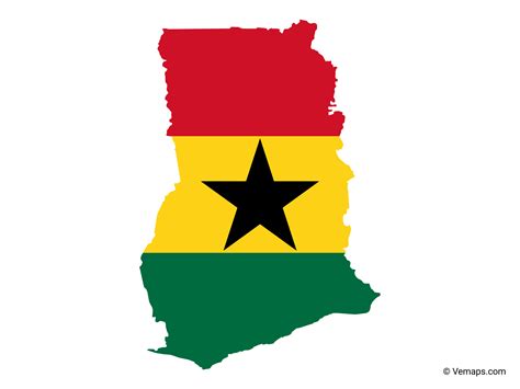 Flag Map of Ghana | Free Vector Maps