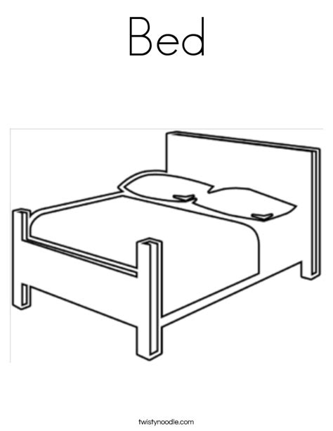 Bed Coloring Page - Twisty Noodle